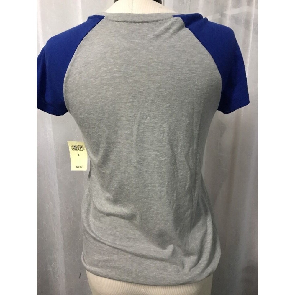 Lucky Brand T-Shirt Gray Blue Sleeves Trendy T-Shirt Size Small NWT - Picture 5 of 8